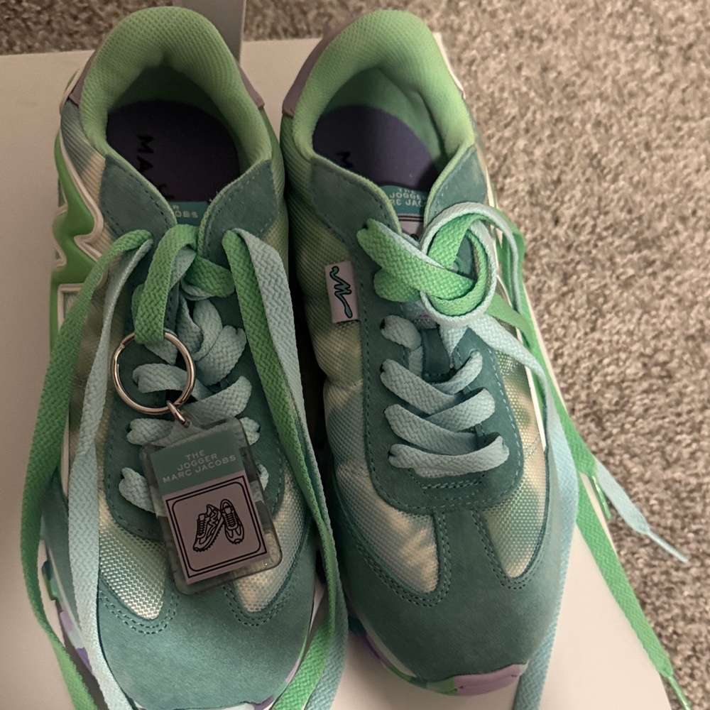 Marc Jacobs Kids Mint & Teal Retro Runner Sneakers - Picture 2 of 10